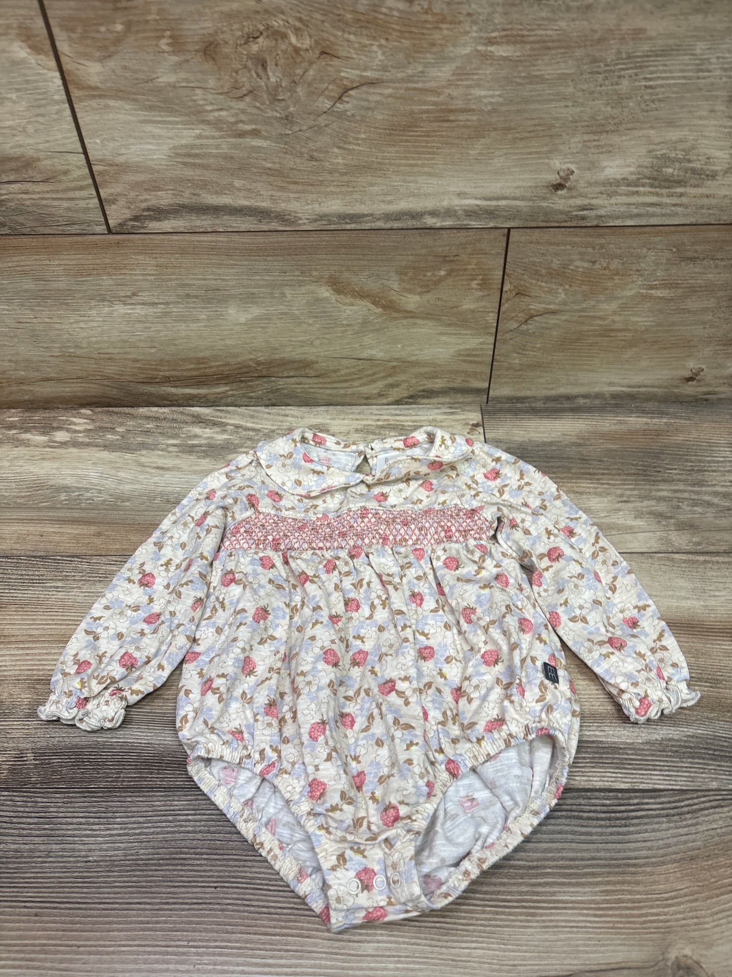 Modern Moments Long Sleeve Berry Print Bubble Romper Ivory sz 18m