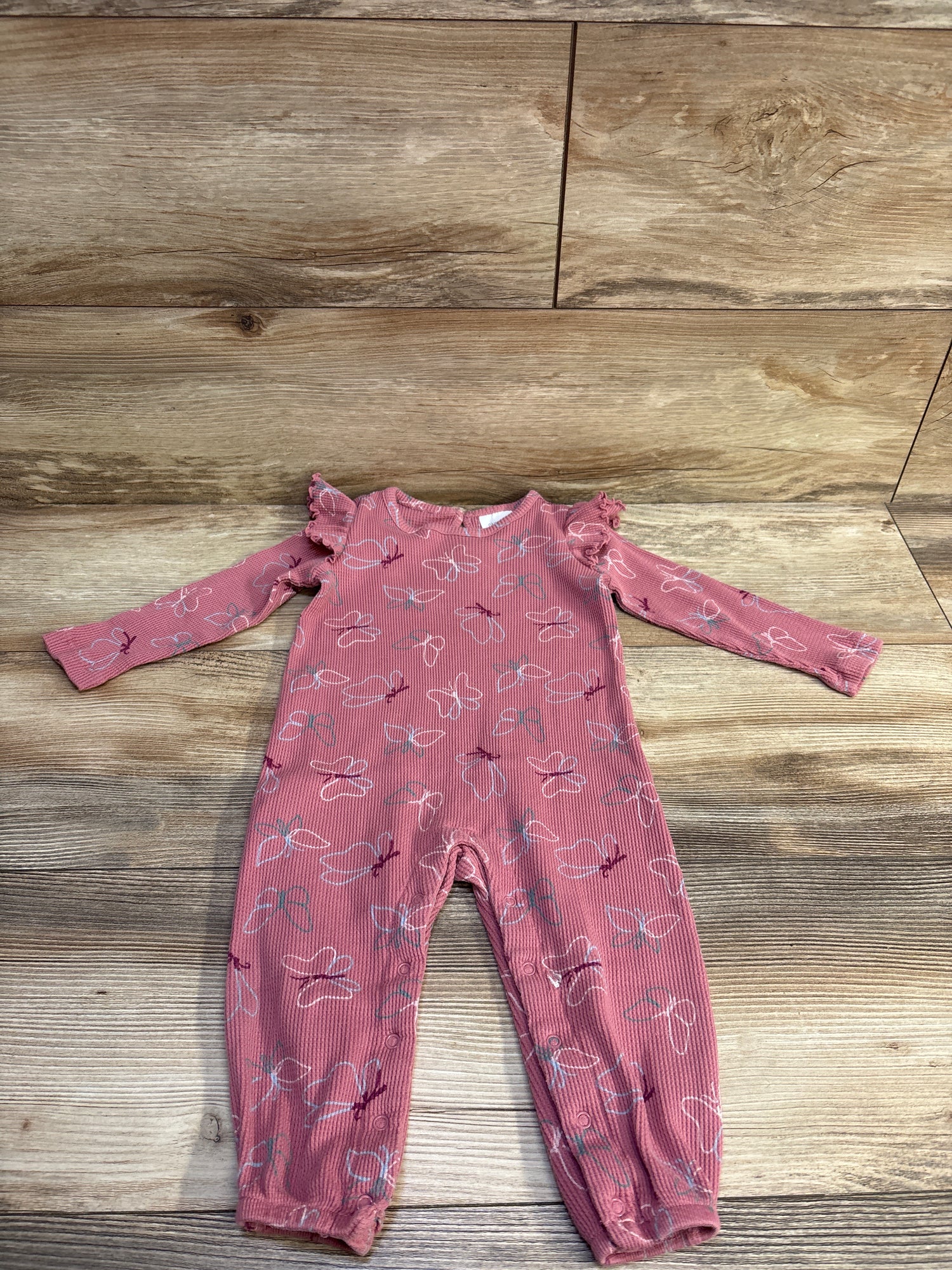 Okie Dokie Waffle Knit Coverall Pink sz 12m