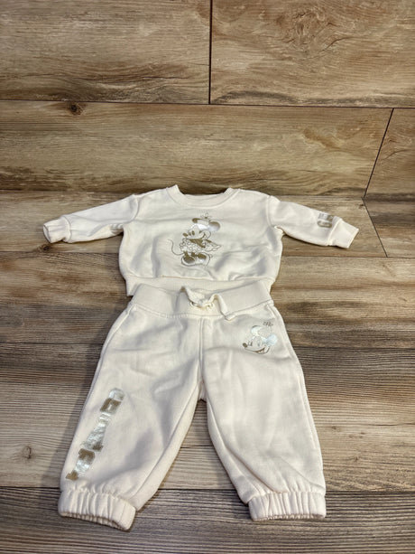 Baby Gap x Disney Minnie Mouse 2pc ivory pullover sweatshirt and pants set for infants