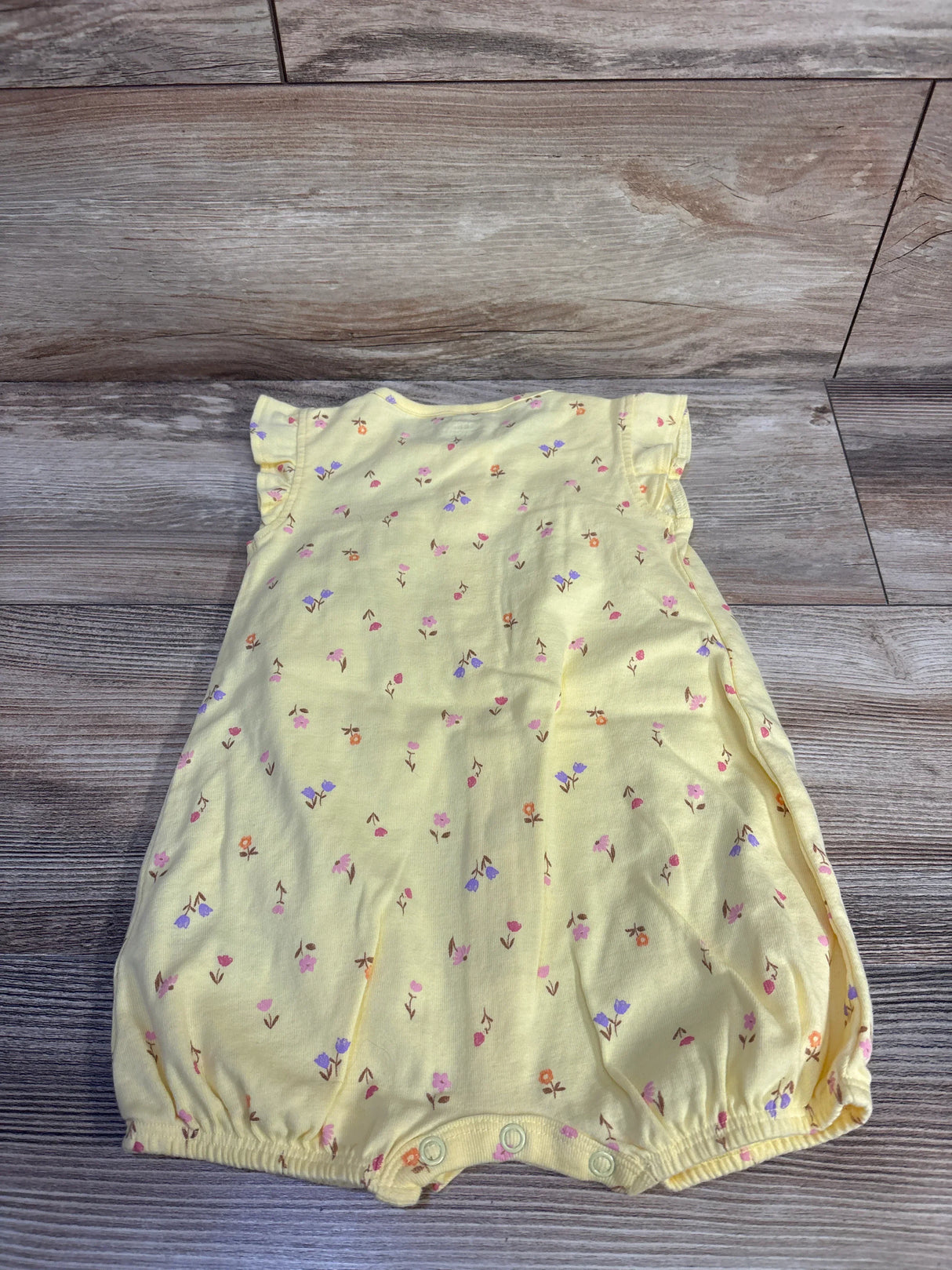 Carter's Button-Front Shortie Romper Yellow sz 18m