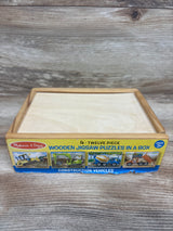 Melissa & Doug Construction Vehicles 4-in-1 Wooden Jigsaw Puzzles in a Box
