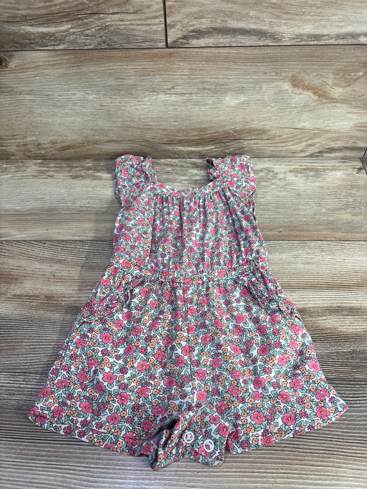 Cat & Jack Floral Shortie Romper Green sz 18m