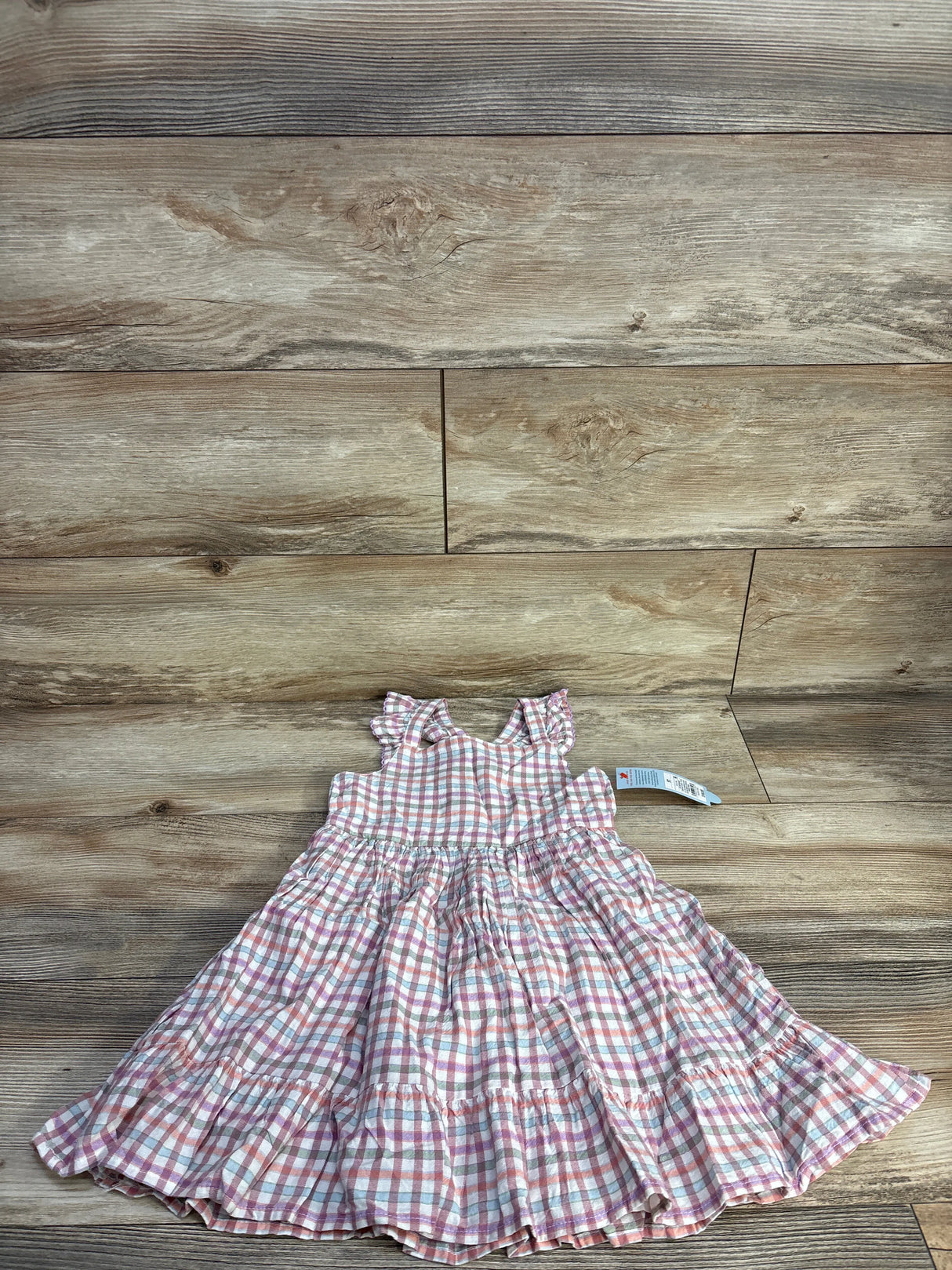 NEW Cat & Jack Plaid Sleeveless Dress Pink sz 5T - Me n Mommy To Be