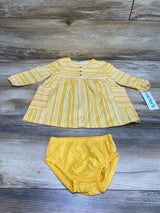 NEW Carter's Striped Dress & Bloomers Yellow sz 6m