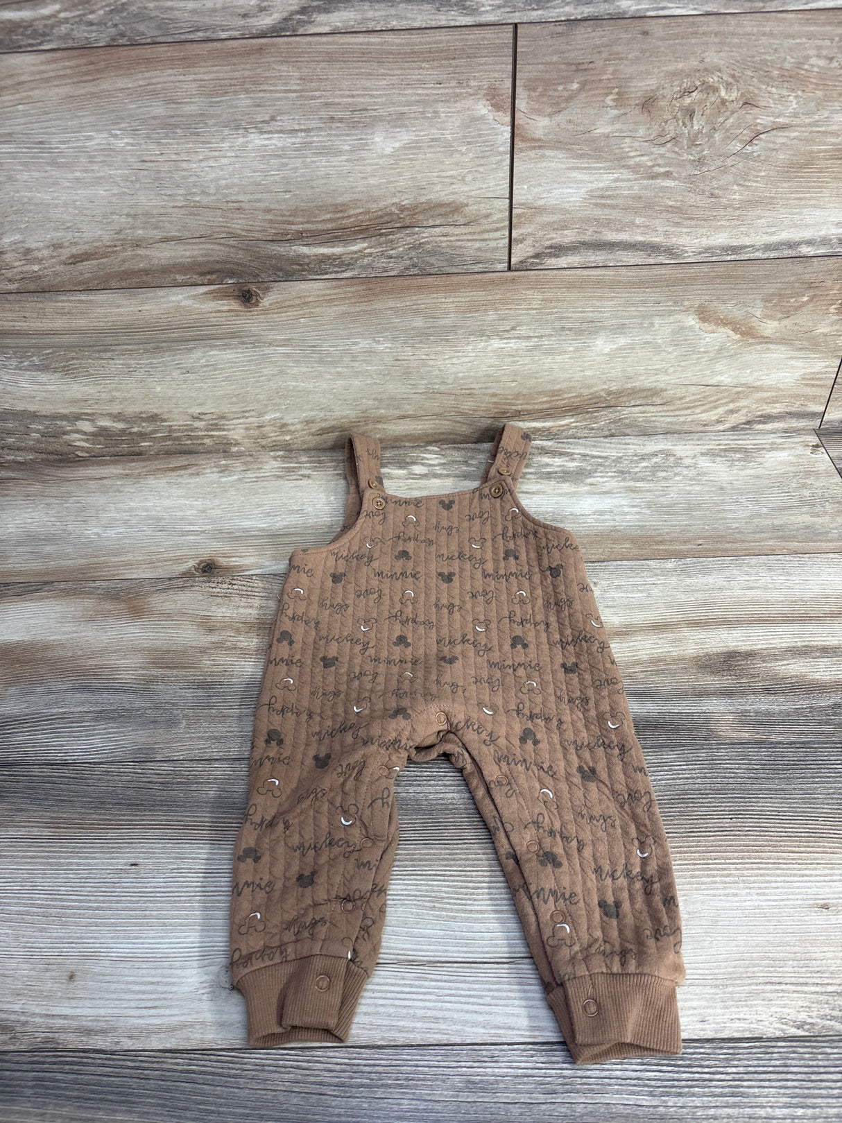 Disney Baby Ribbed Mickey Mouse Overalls Brown sz 6-9m