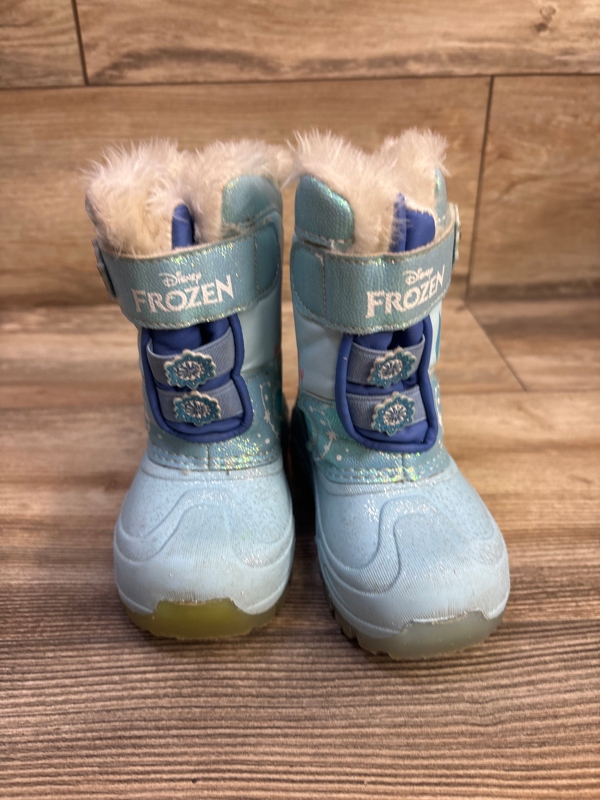 Disney Frozen Light Up Snow Boots Blue sz 7c