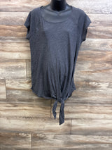 Motherhood Maternity Short Sleeve Shirt Grey sz Large