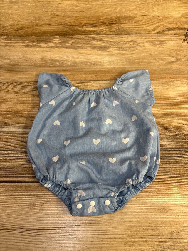 Heart Print Romper Blue sz 3m - Me n Mommy To Be