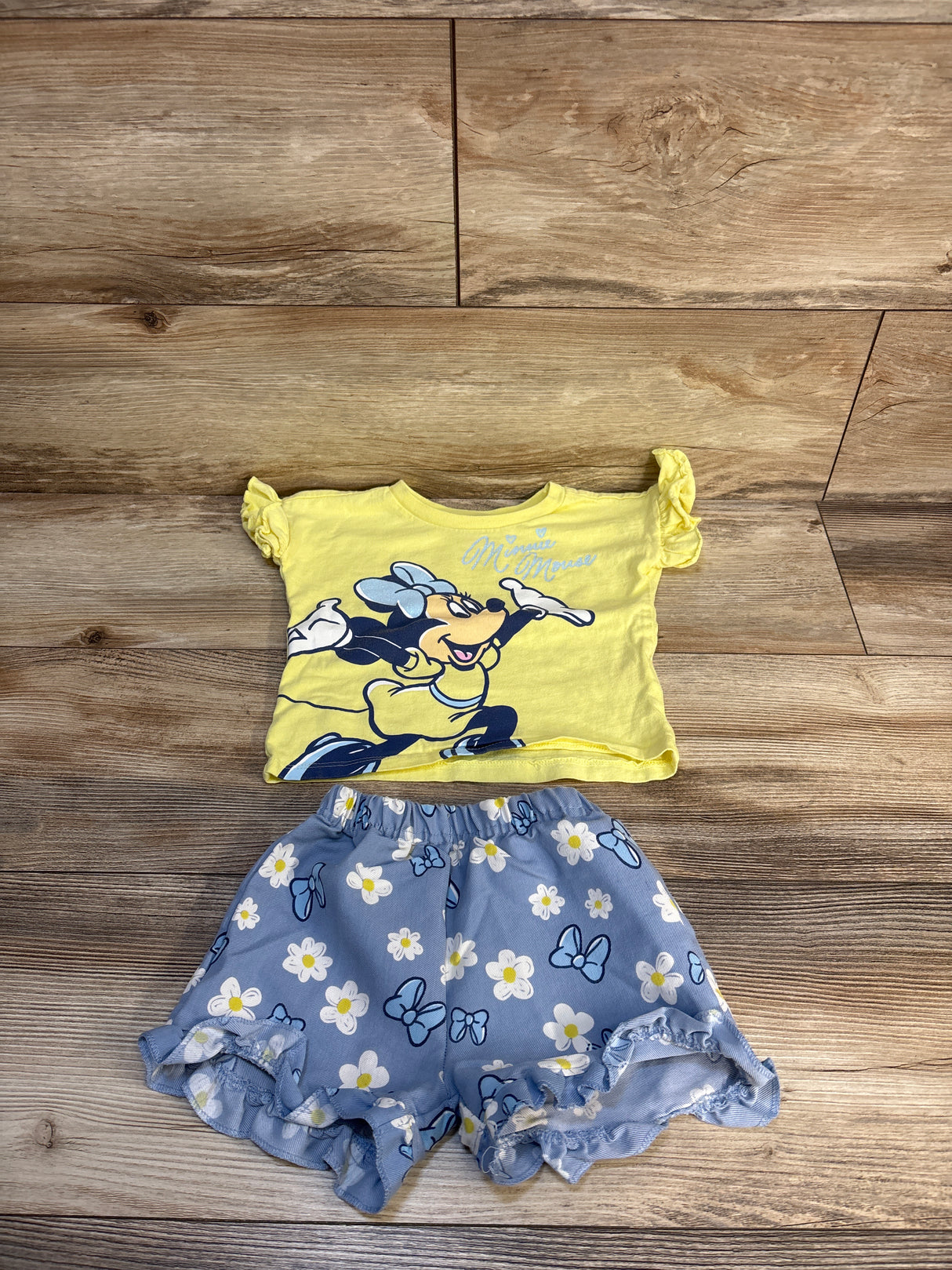 Disney Junior 2pc Minnie Mouse Shirt & Bottoms Set Yellow sz 12m