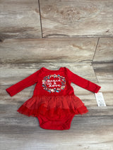 NEW Cat & Jack Peace & Love Tulle Bodysuit Dress Red sz 3-6m