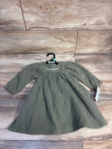 NEW Child Of Mine 2pc Gauze Long Sleeve Dress & Bloomers Set Green sz 6-9m