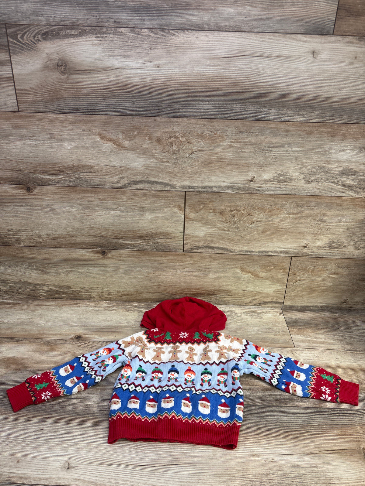 Gymboree Fairisle Zip Up Hooded Sweater Red sz 2T