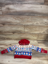 Gymboree Fairisle Zip Up Hooded Sweater Red sz 2T