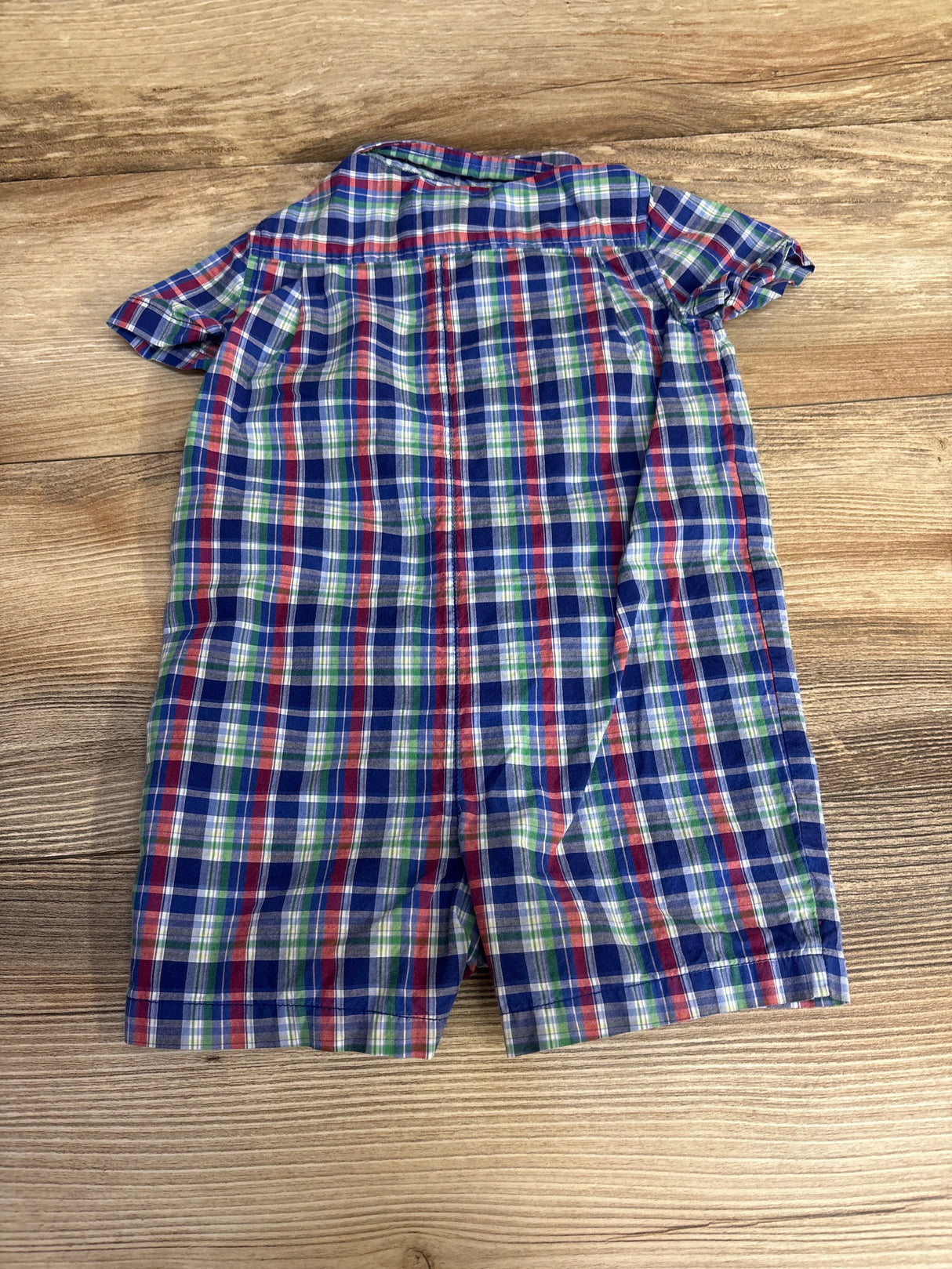 Ralph Lauren Plaid Button Down Romper Blue sz 9m