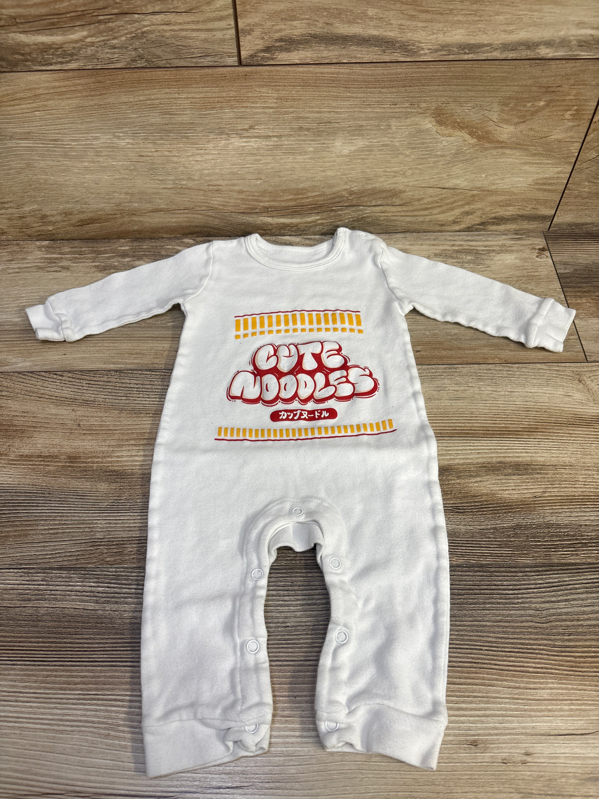 YSCULBUTON Cute Noodles Ramen Coverall White sz 6-12m