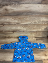 2pc Full Zip Car Print Windbreaker & Attached Hood Blue sz 12-18m