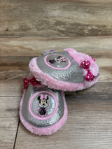 NEW Disney Junior Minnie Mouse Glittery Slippers Pink sz 11-12c