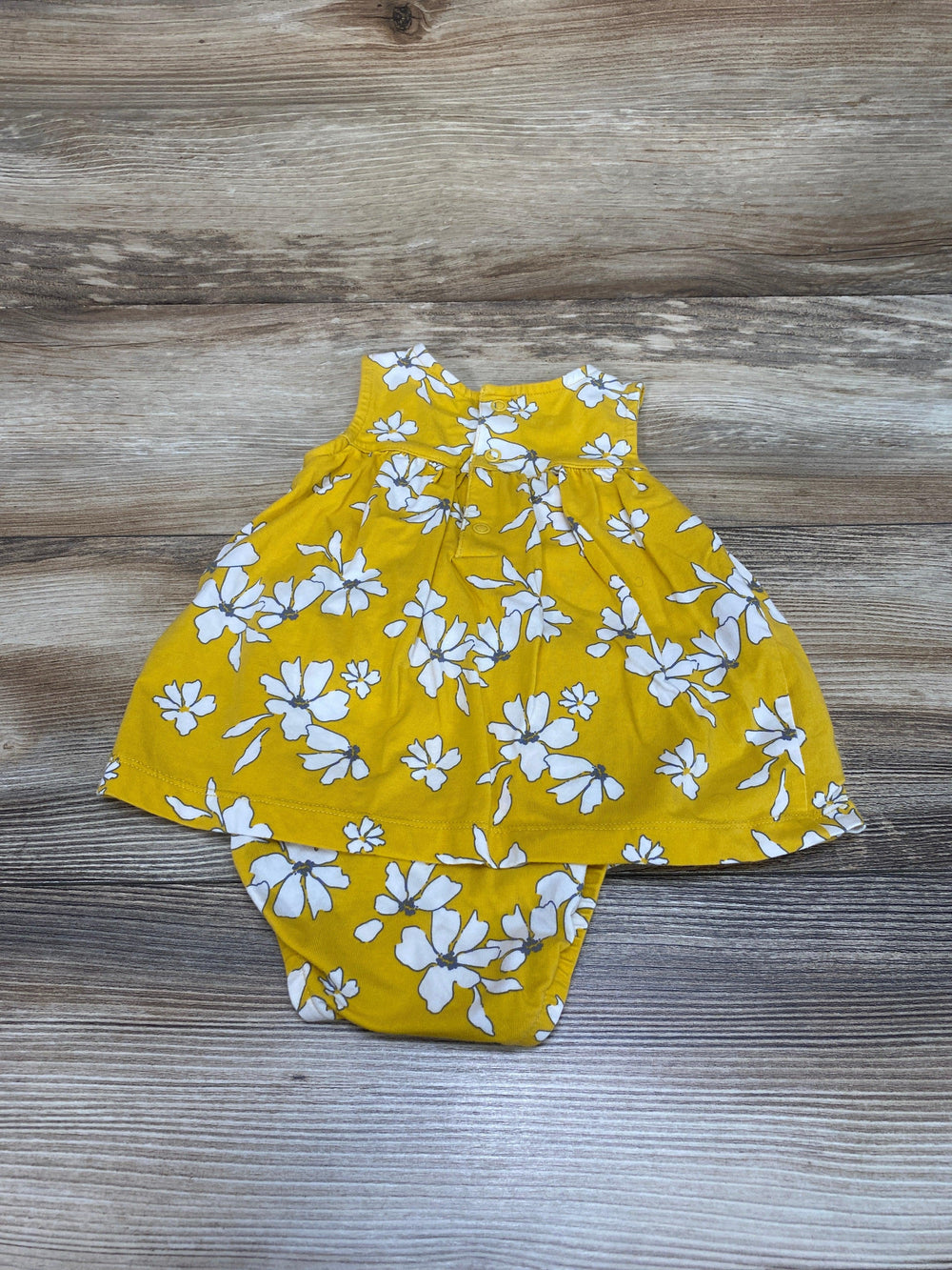 Simple Joys Yellow Floral Bodysuit Dress sz 6-9m - Me 'n Mommy To Be