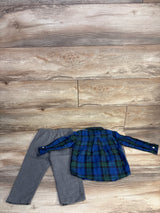 Baby Rebels 3pc Plaid Button Up Vest Set Blue sz 24m