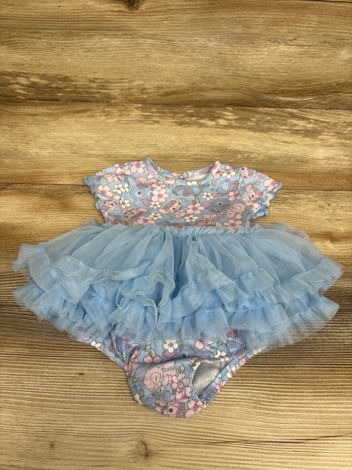 Disney Baby Stitch Tutu Bodysuit Blue sz 6/9m