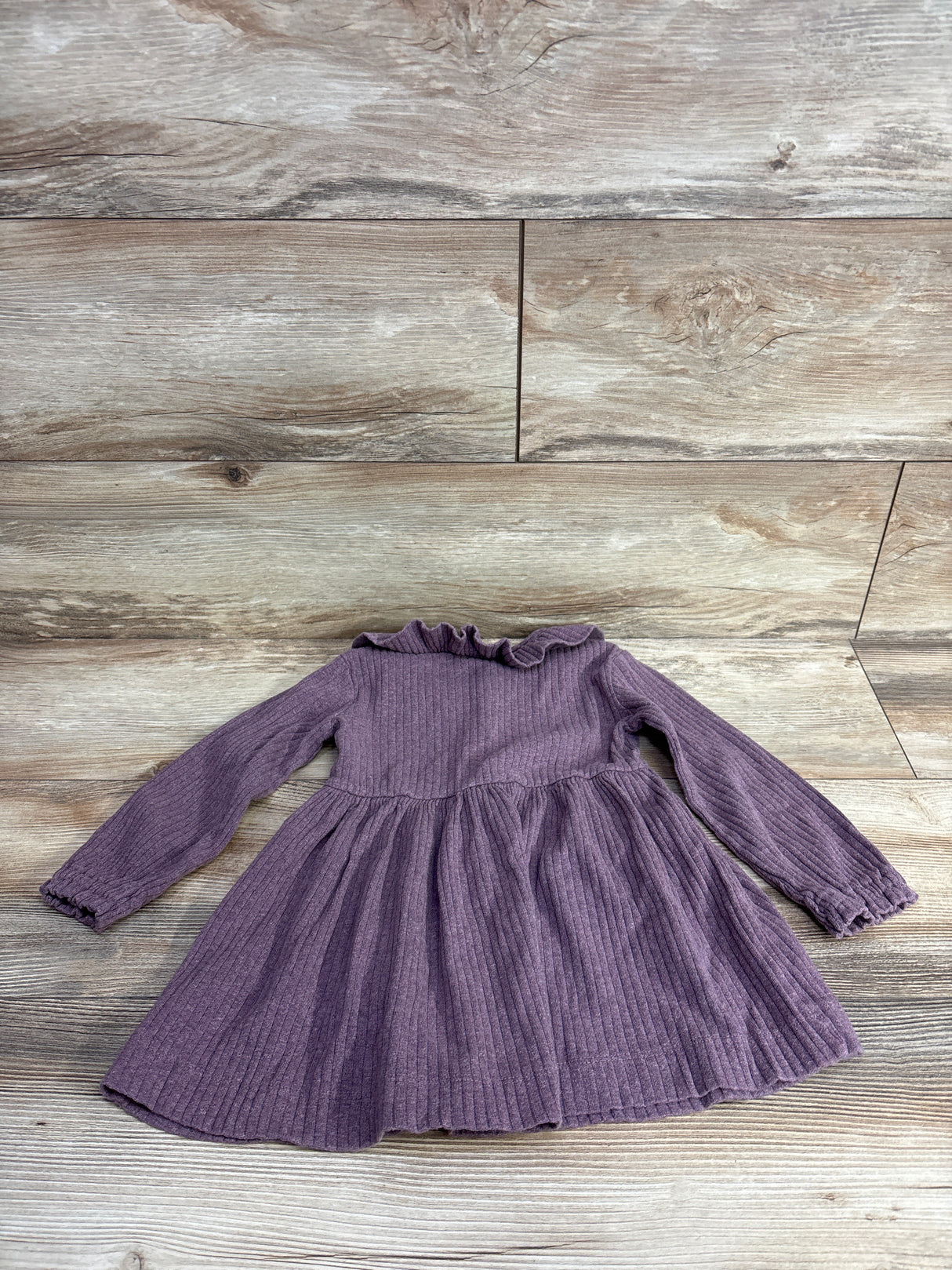 Kate Quinn Long Sleeve Ribbed Dress Mauve sz 2T