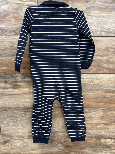 Carter's Striped Polo Coverall Navy sz 24m - Me n Mommy To Be