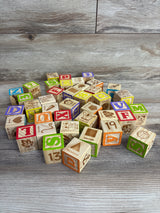 Wooden Alphabet Number Blocks 40pk
