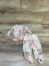 Posh P. 2pc Bamboo Kimono Top & Footed Leggings in Pink Rose sz 0-3m