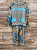 2pc Dinosaur Hooded Sweatshirt & Joggers Set Olive sz 12-18m