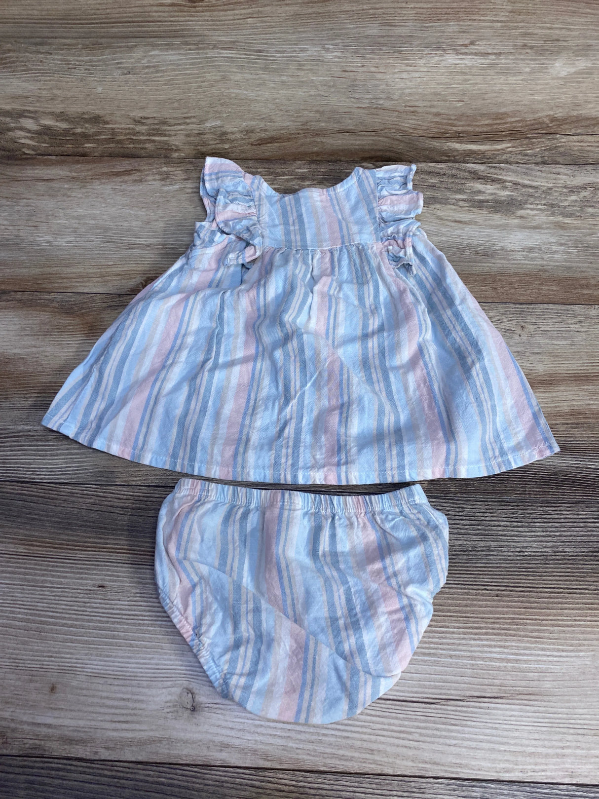 Carter's 2pc Striped Dress & Bloomers Blue sz 6m - Me n Mommy To Be