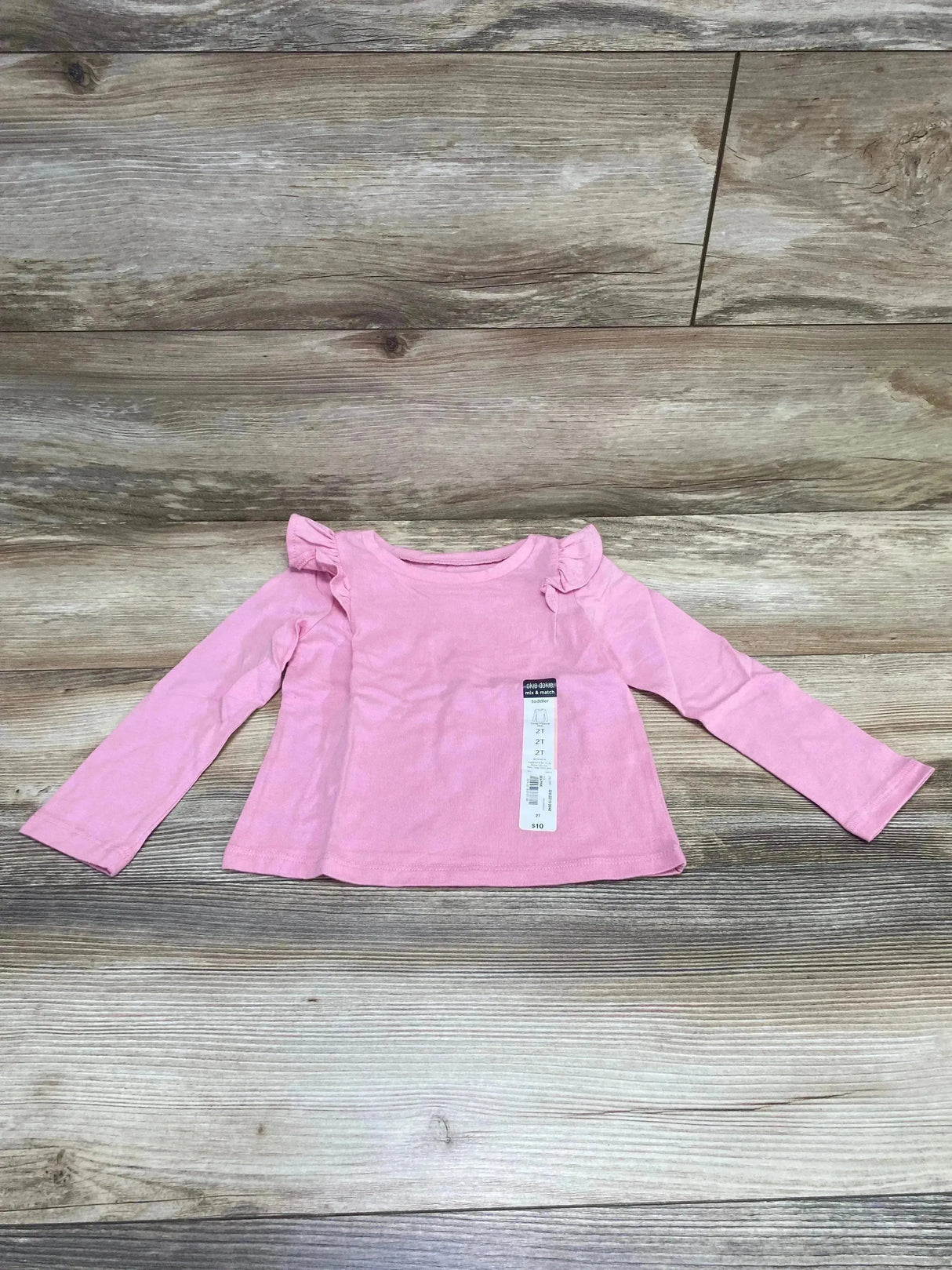 NEW Okie Dokie Sea Pink Ruffle Top sz 2T