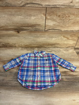Ralph Lauren Plaid Button Down Shirt Blue sz 9m - Me n Mommy To Be