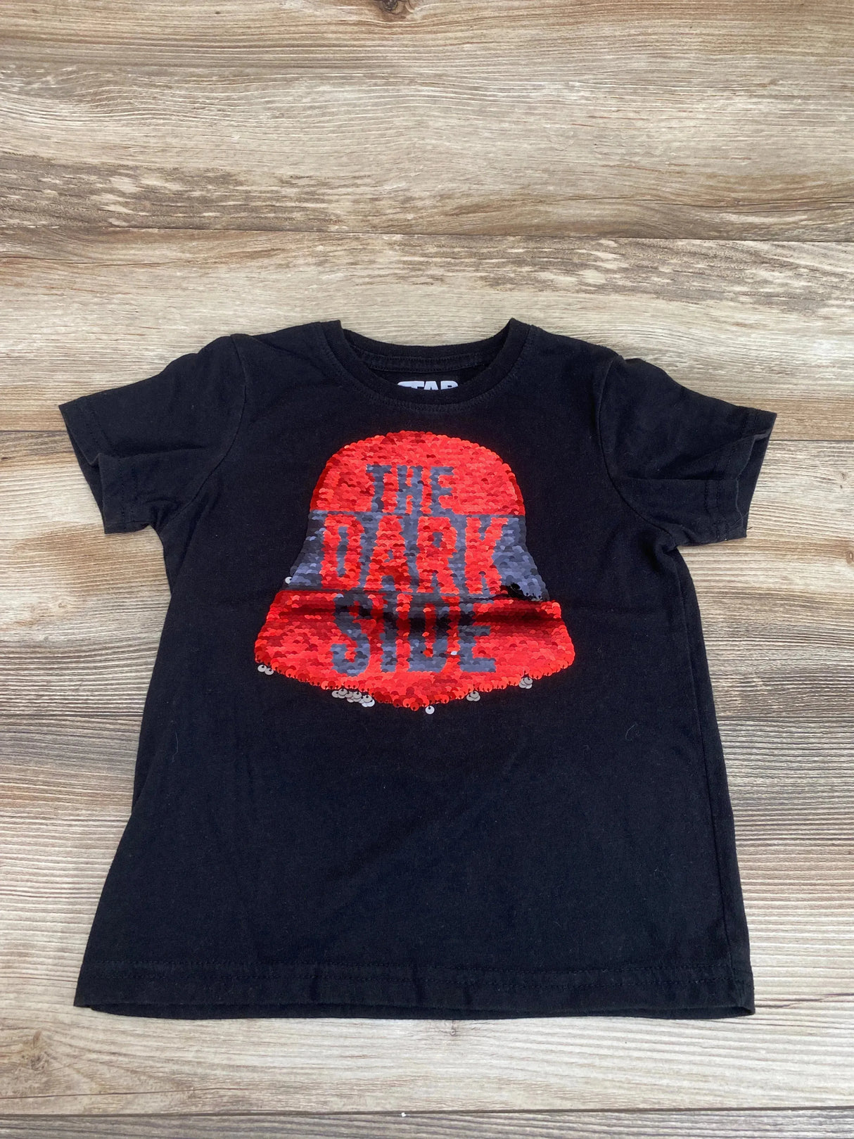 Star Wars The Dark Side Flip Sequin Shirt Black sz 4-5T