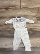 NEW Cat & Jack 2pc Snowman Fair Isle Sweater Set White sz 0-3m