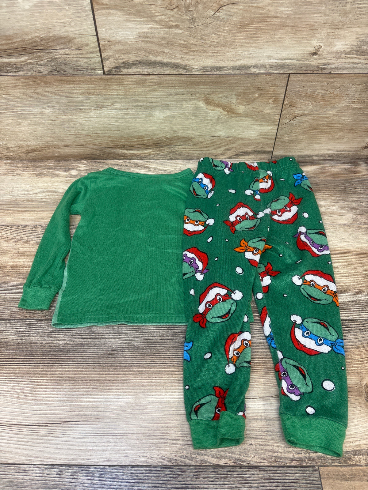 Teenage Mutant Ninja Turtles 2pc Happy Holidays Pajama Set Green sz 4T