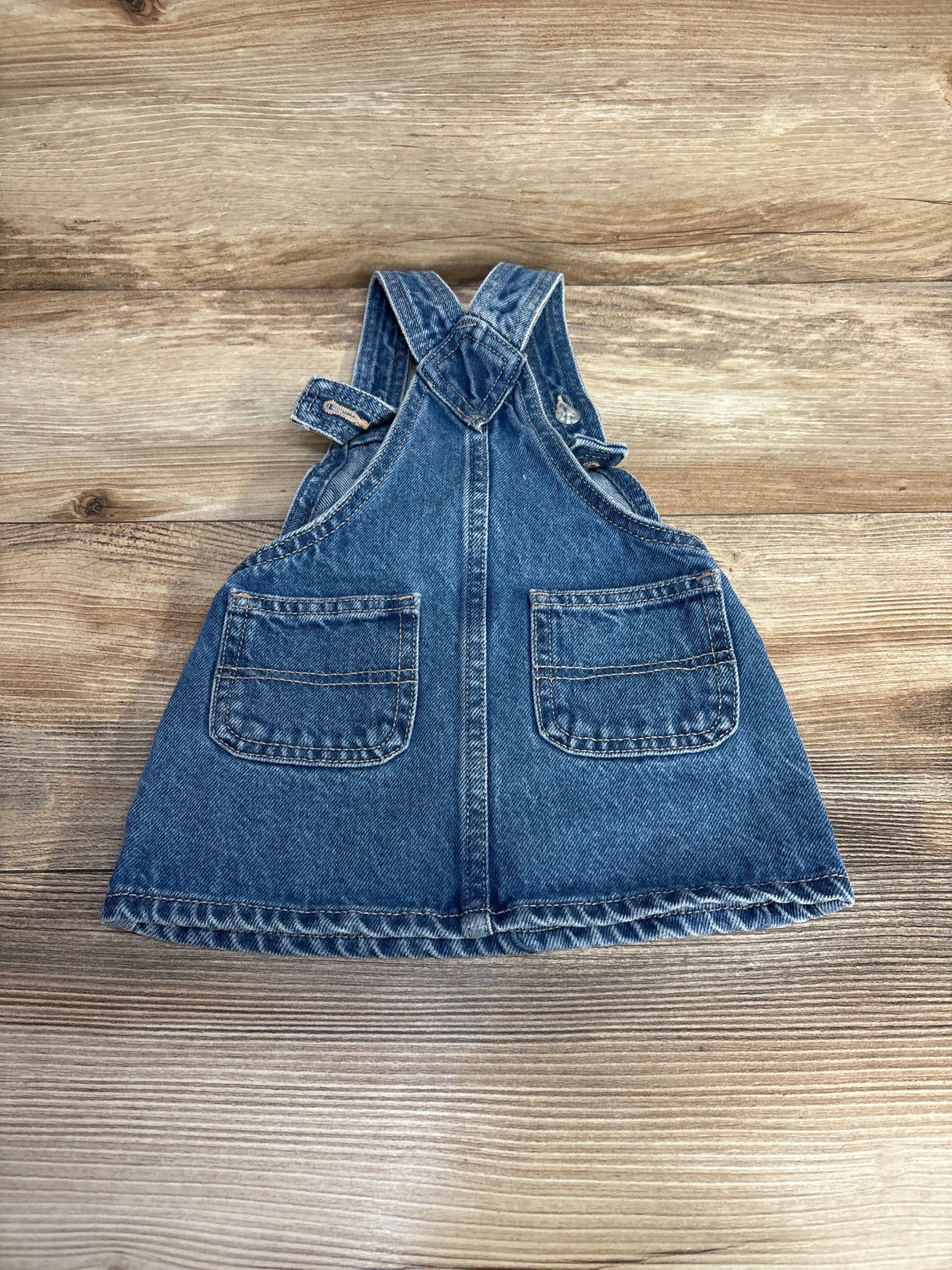Old Navy Zip-Front Embroidered Skirtall Jean Dress Blue sz 12-18m