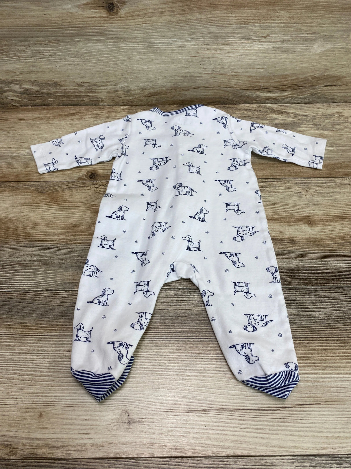 Little Me Dog Print Sleeper White sz 3m