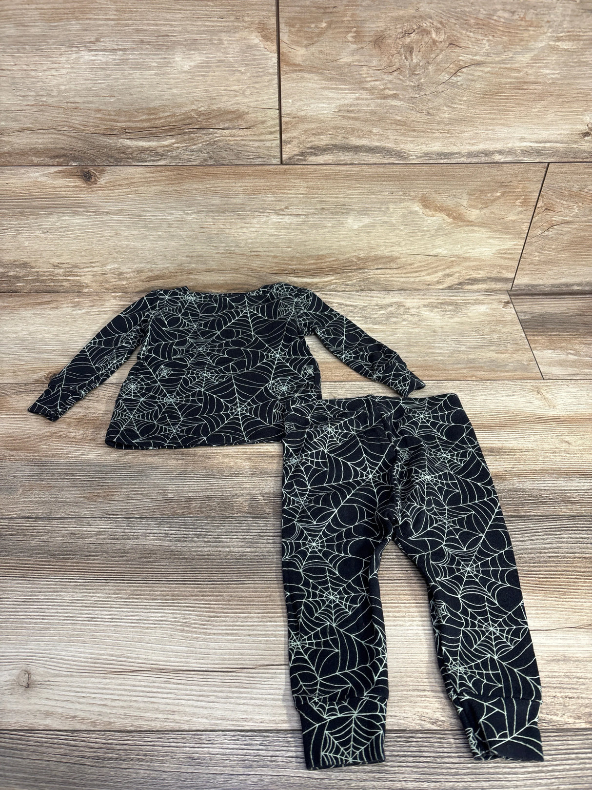 Old Navy 2pc Spider Web Pajama Set Black sz 12-18m