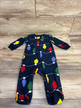 Carter's Christmas Lights Blanket Sleeper Navy