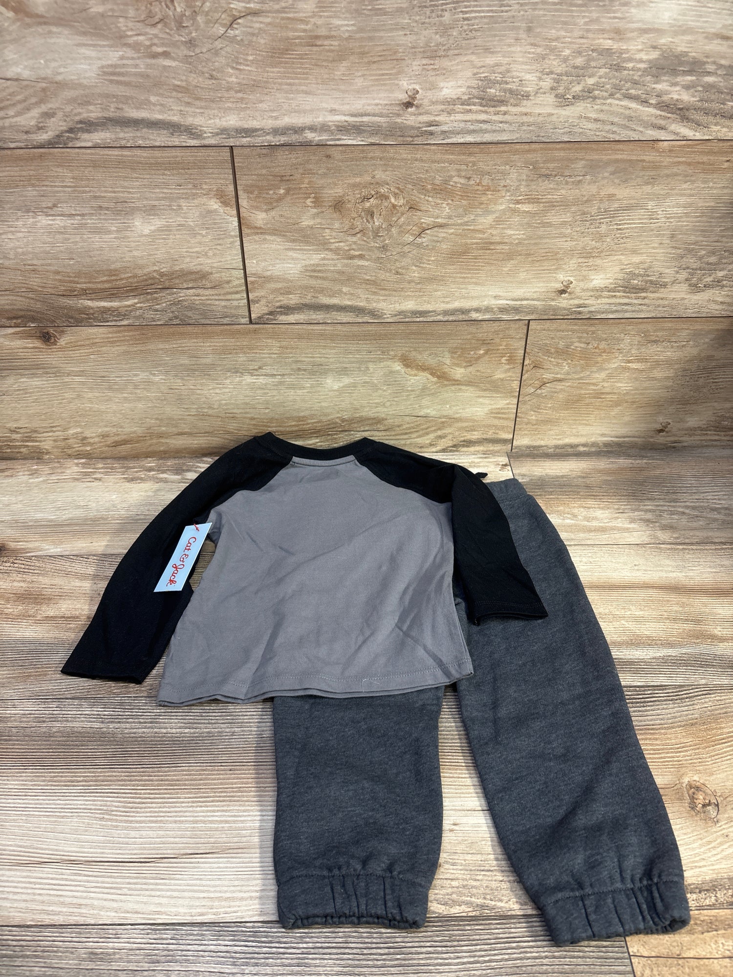 NEW Cat & Jack 2pc Boo Shirt & Joggers Set Black sz 2T