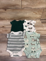 Member's Mark 4pk Organic Bodysuits Green sz Newborn