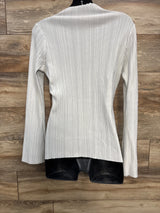 Pretty Little Thing White Plisse Fitted Top sz Medium - Me n Mommy To Be