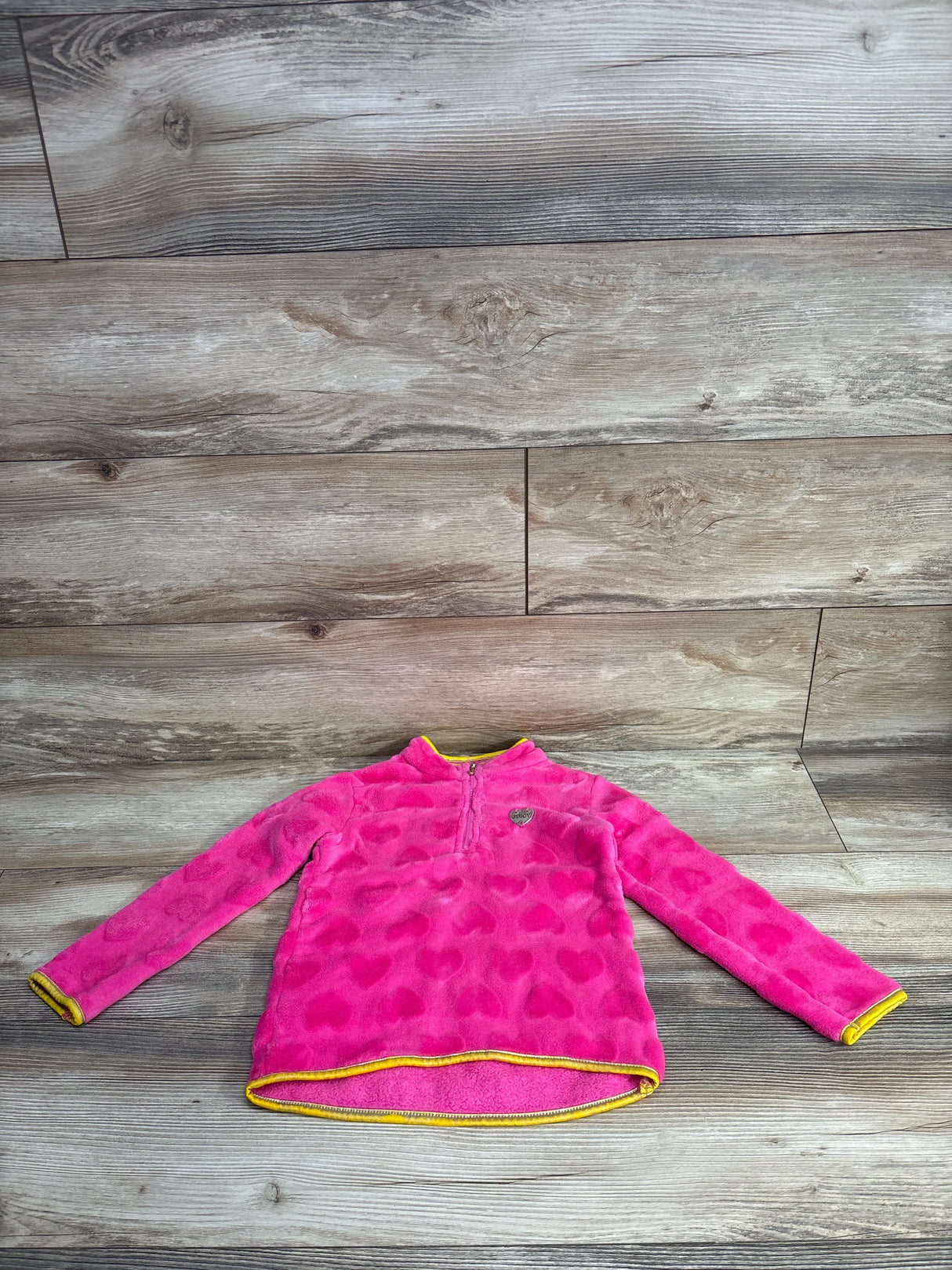 Juicy Couture 1/4 Zip Textured Pull Over Jacker Hot Pink sz 4T