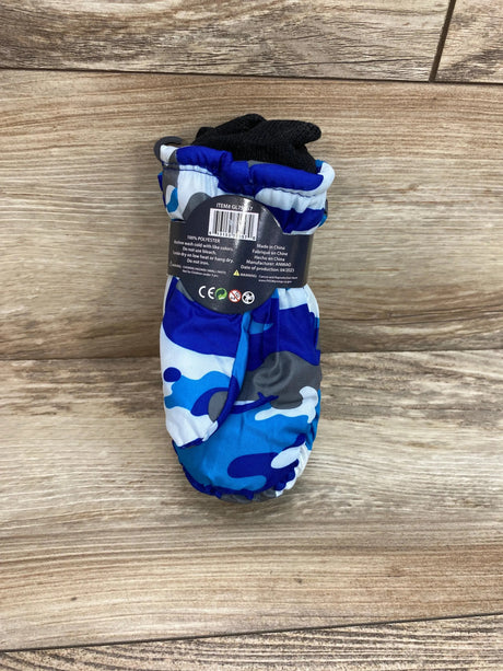 NEW ThermaWear Kid's Blue Ski Camo Mittens