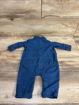 Cat & Jack Chambray Button Up Coverall Blue sz 0-3m