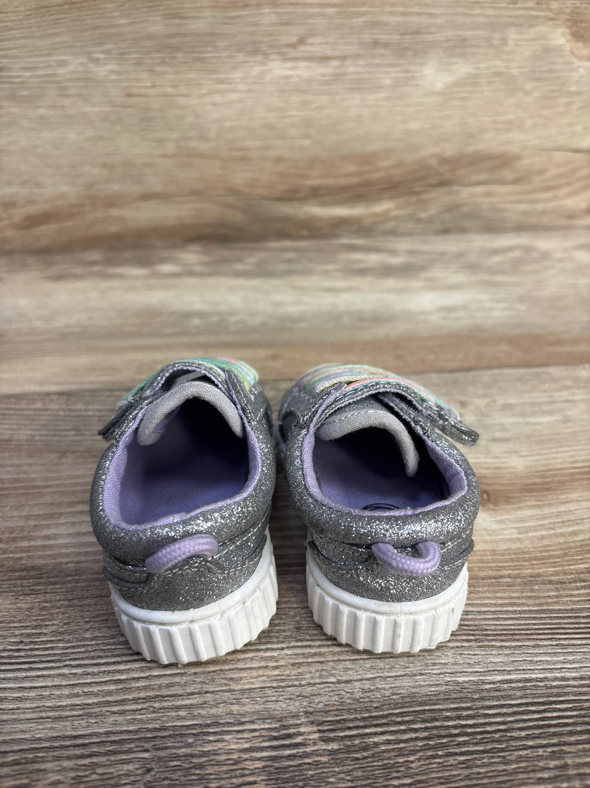 Wonder Nation Velcro Strap Glitter Shoes sz 2c - Me n Mommy To Be