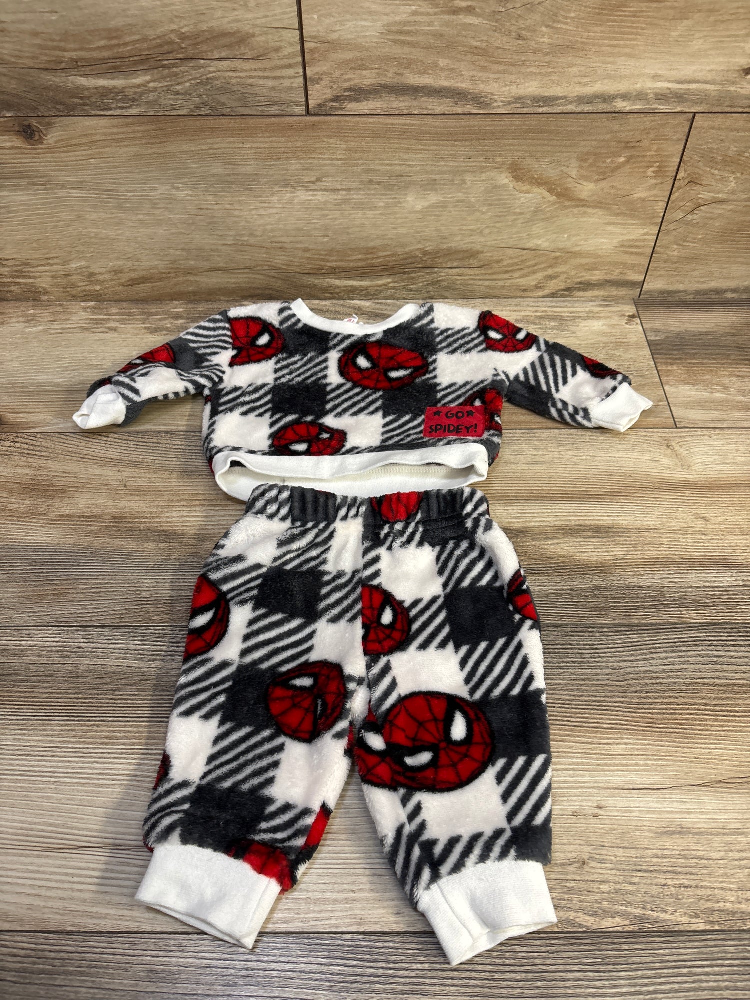 Marvel Spider-Man 2pc Plush Sweatshirt & Joggers Set White sz 0-3m