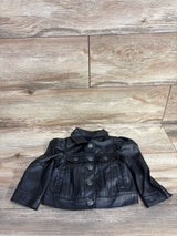 Baby Gap Puff Sleeve Vegan Leather Jacket Black sz 18-24m
