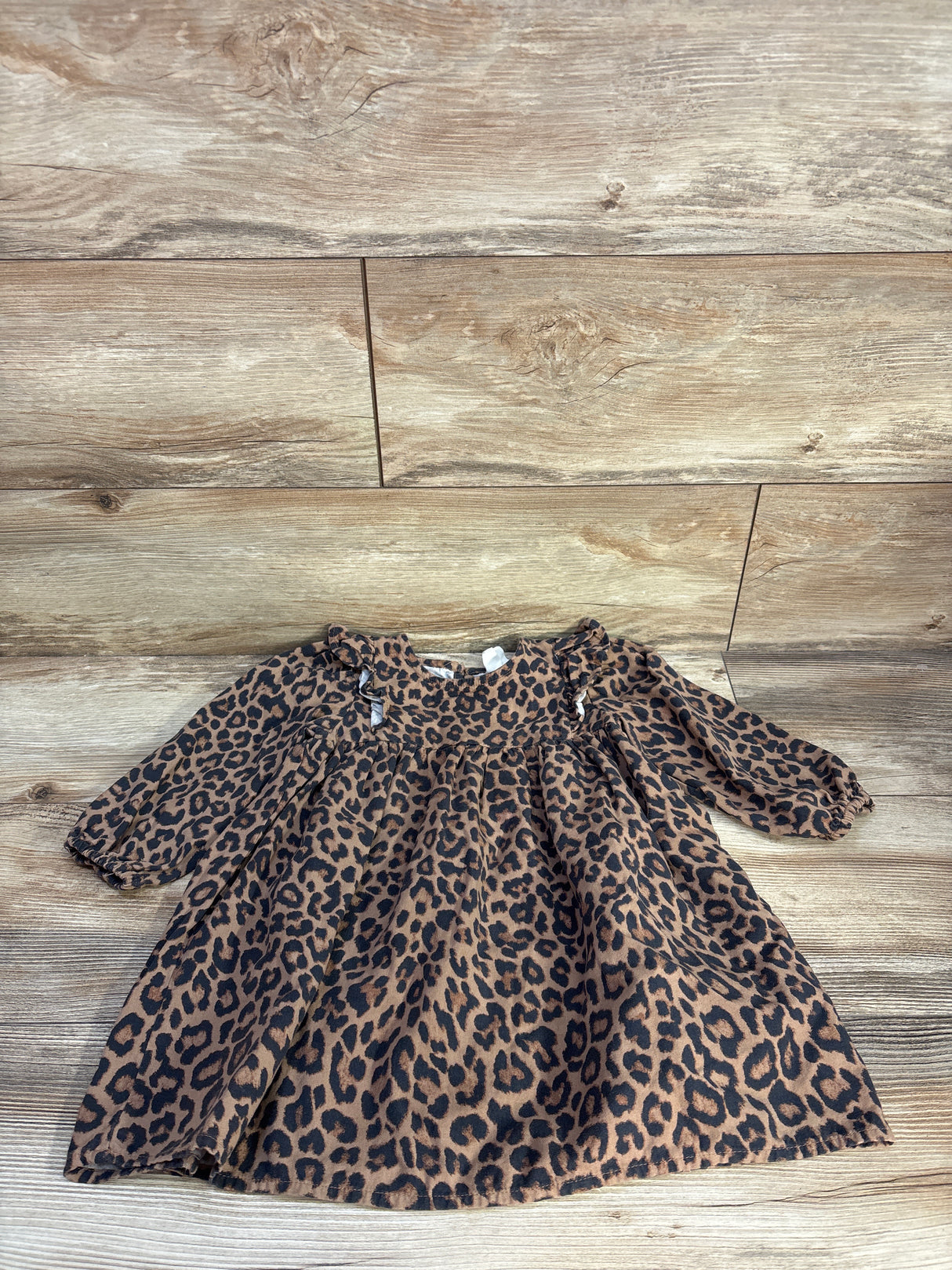 Cotton On Kids Holly Long Sleeve Leopard Dress Brown sz 2T
