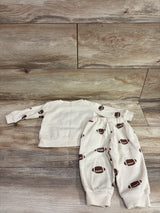 BemeyourBBs 2pc Waffle Knit Game Day Sweatshirt & Joggers Set Tan sz 0-6m